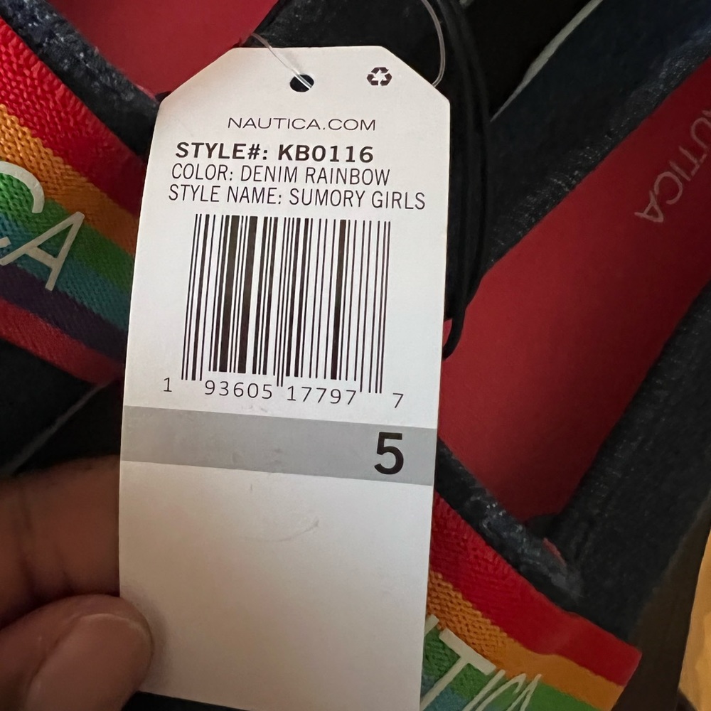 💗💗 NWT!! Nautica Denim Rainbow Sumory Girls Shoes - Picture 2 of 5